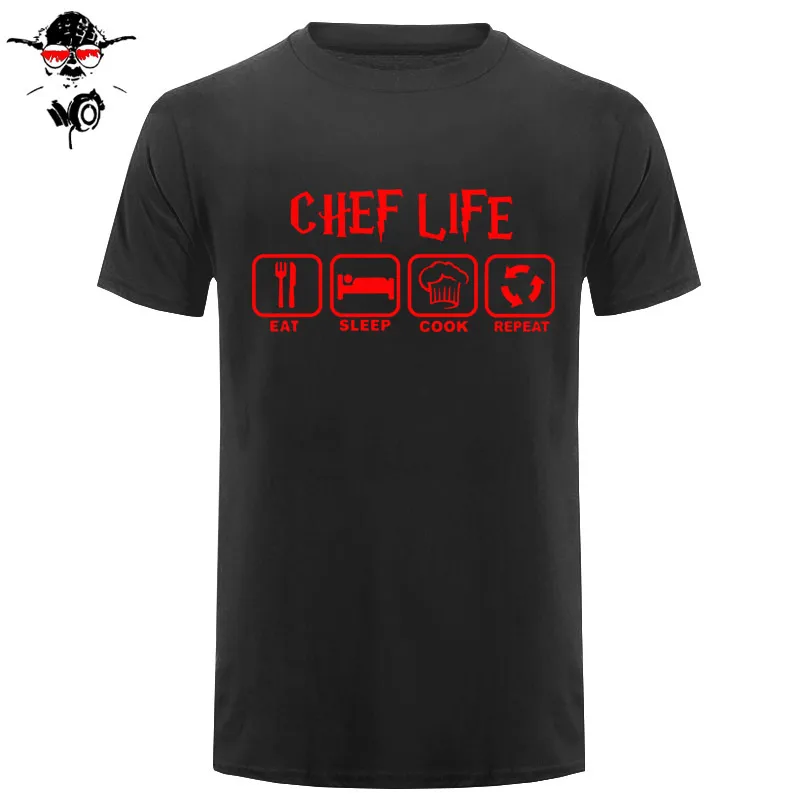 Забавные классные футболки для повара для сна мужские летние стильные футболки с короткими рукавами из хлопка, футболки для шеф-повара, топы Camisetas