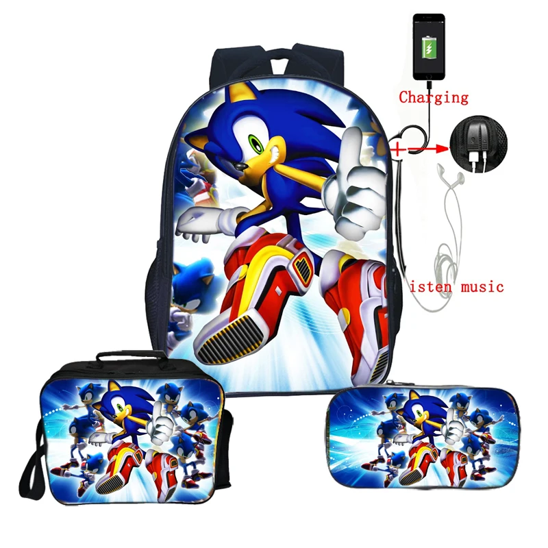 Sonic Bags подростковый ежедневный рюкзак Сюрприз подарок для детей мальчиков