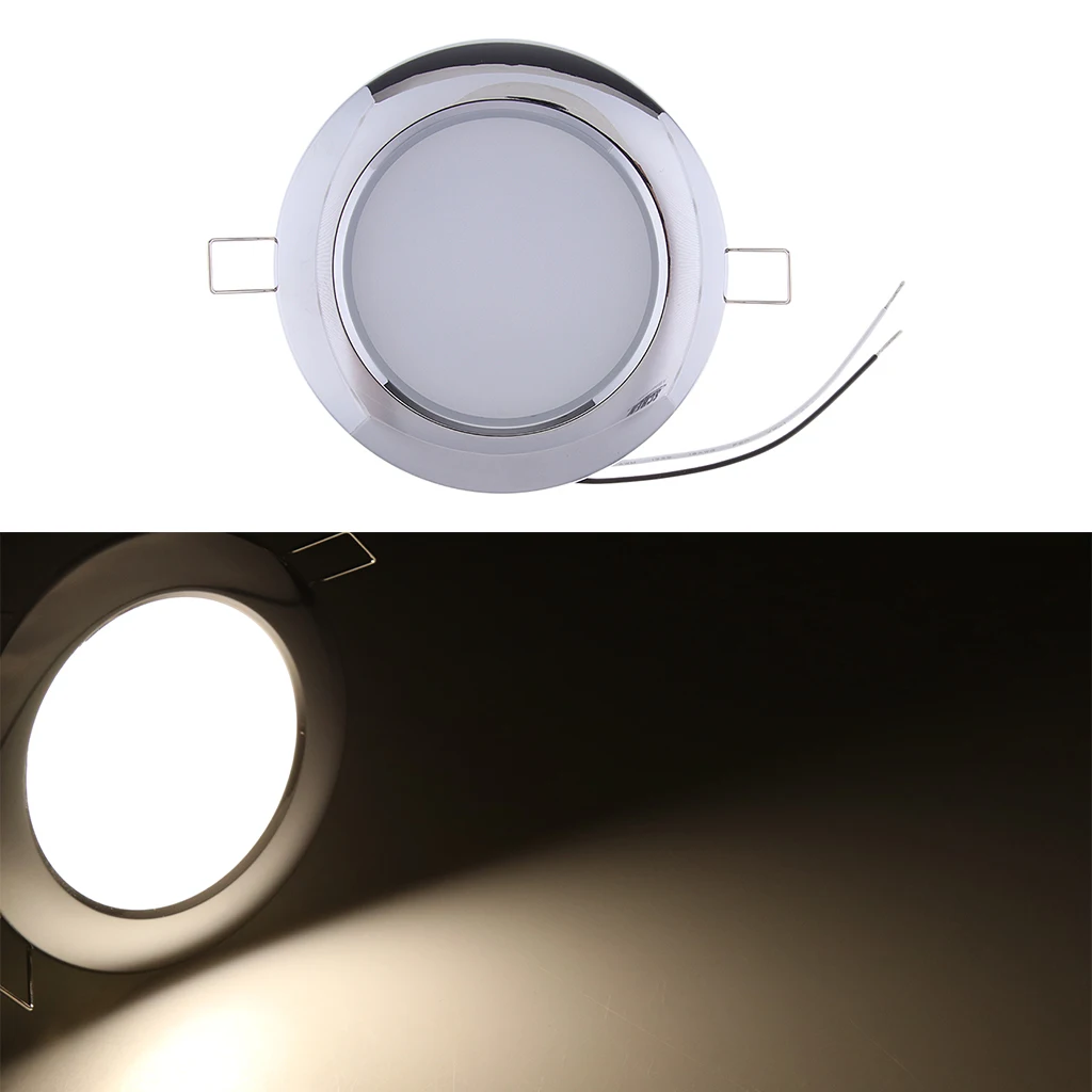 4.5W 12V LED Recessed Down Light Car Interior Lighting Interior Roof Ceiling Light Cabinet Lamp For Camper RV Trailer Boat Van