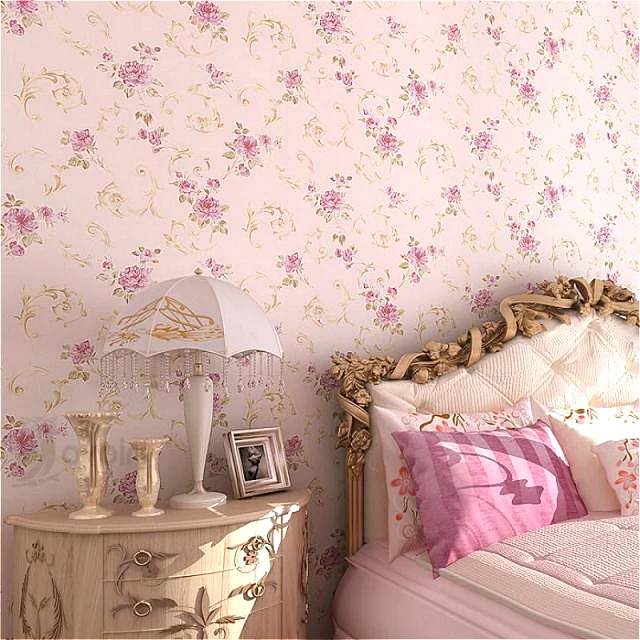Small Flowers Pink Non-woven Decorative Vintage Classical Design Wallpaper  For Wall For Bedroom Girls' Room Living Room - Wallpapers - AliExpress