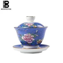 Китайский Стиль ручной росписью цветок Керамика Gaiwan Посуда для напитков дома Чай церемонии мастер Чай Чаши с крышкой блюдце комплект Чай горшок чайники