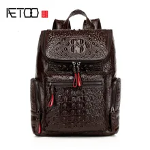 Aetoo новинка 2016 Сумка женская кожаная сумка европейской и американской моды рюкзак головы слой кожи с узором «крокодиловая кожа»