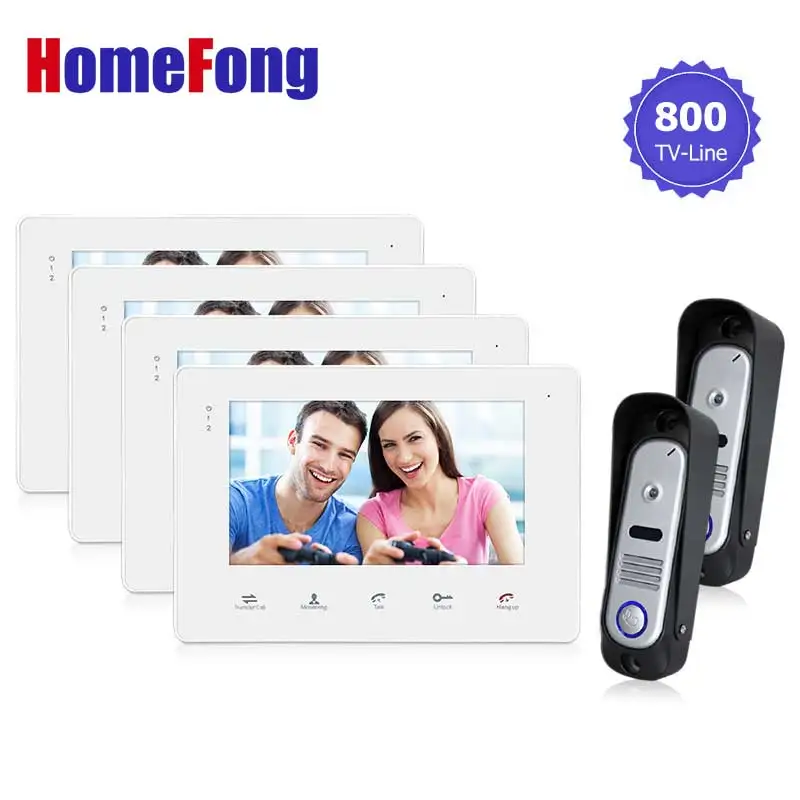 

Homefong7" LCD Touch Key Monitor Video Door Phone Intercom System with IR Camera with Doorbell Home Entry Intercom Night Vision