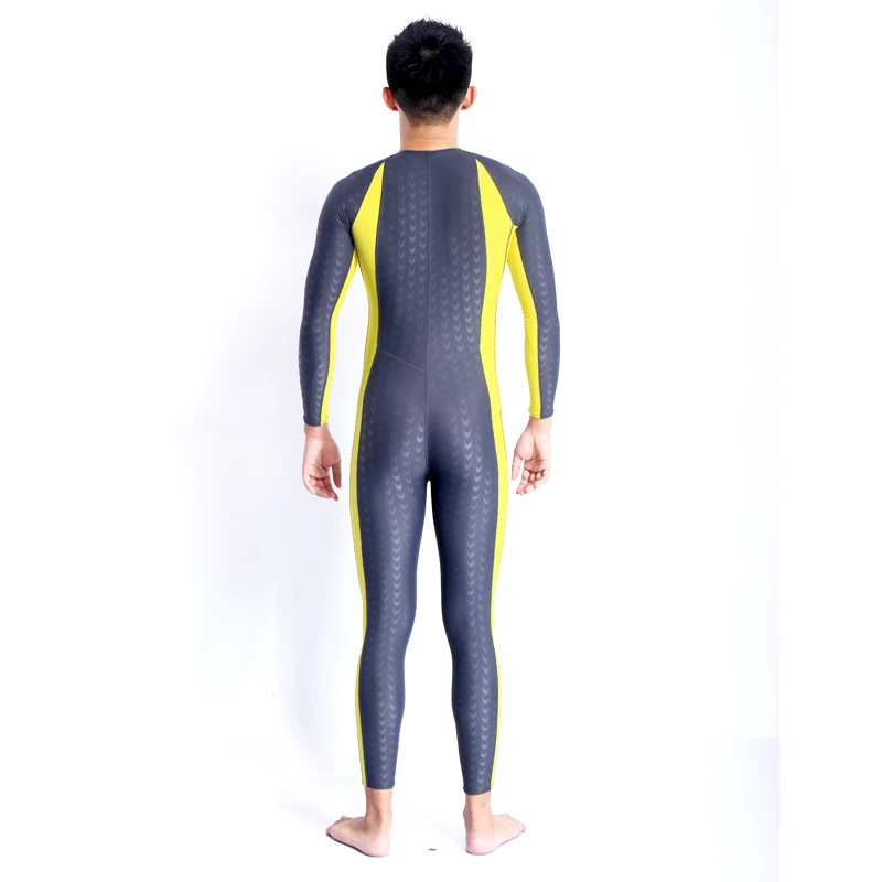 Мужской Профессиональный Цельный купальный костюм для всего тела, Мужской купальный костюм с длинным рукавом для серфинга, спорта, дайвинга, виндсерфинга, Рашгард, одежда для плавания - Цвет: Цвет: желтый