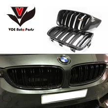 2014-2016 Carbon Fiber Gloss Black F32 F33 F36 F82 F83 M4 Style Front Racing Grill Grille for BMW 4 Series F32 F33 F36 F82 F83