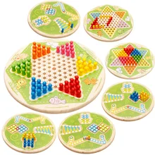 MWZ 7 в 1 многофункциональная комбинация деревянных шахматных игрушек китайские шашки одинокий благородный образование Обучающие игрушки подарки