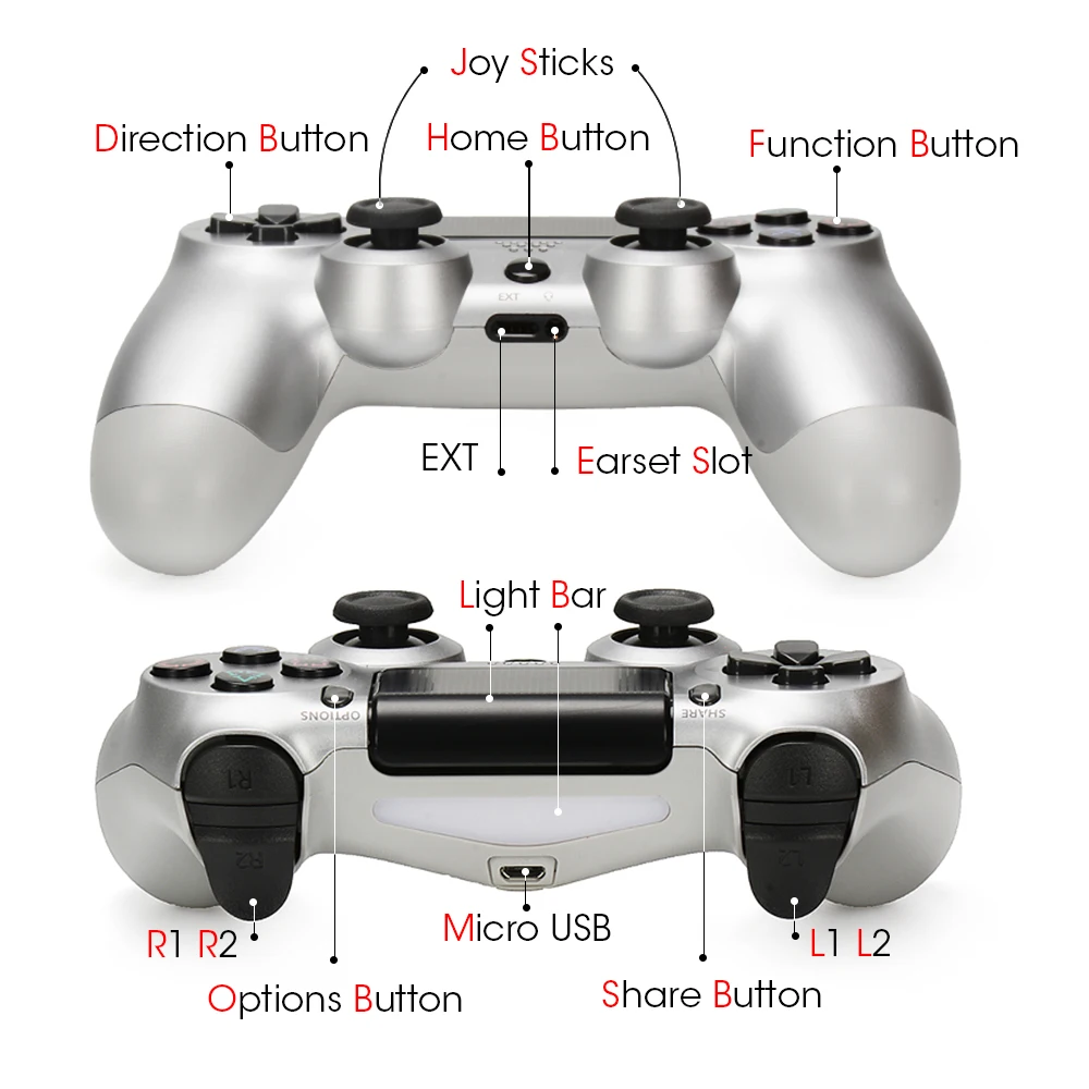 Version2 For PS4 Pro Bluetooth Wireless Controller For PlayStation 4 For PS3 Wireless Dual Shock Vibration Joystick Gamepads