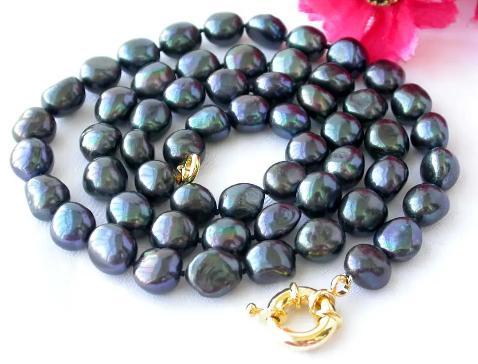 

Free shipping >>>>>z2374 32" 13mm nature baroque black fw pearl necklace