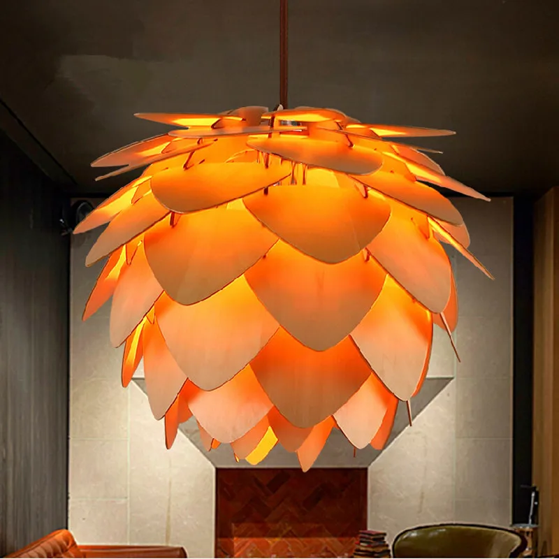 Modern Pine Cone Wood Pendant Lights European Fashion Design Style Modern Pine Cone Wood Pendant Lights European Fashion Design Style Lamps Bar Restaurant Hanging Luminaria In From