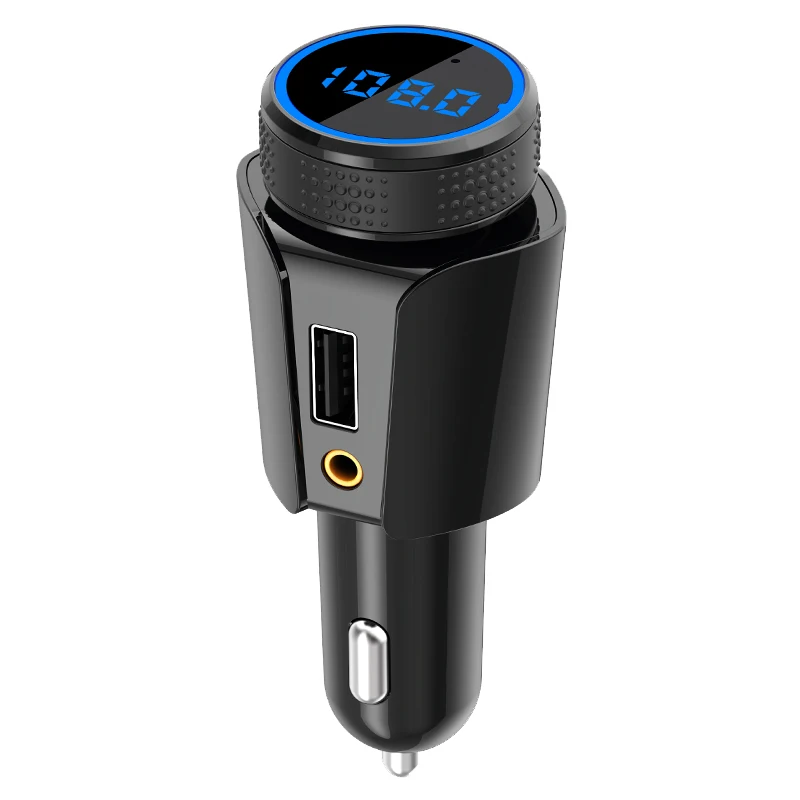 Cden車載bluetoothレシーバー車mp3 プレーヤーtfカードaux音楽車両充電器fmトランスミッタ電圧モニタ