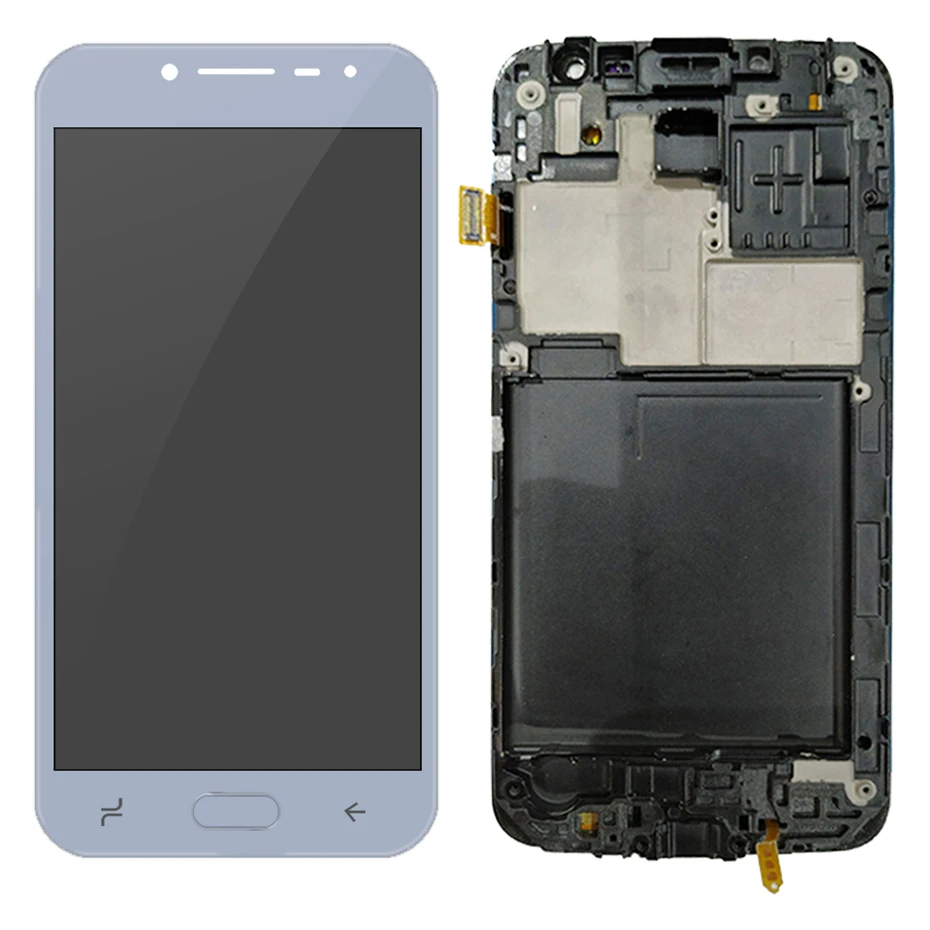 TFT lcd для samsung Galaxy J2 Pro J250 J250F SM-J250F/DS кодирующий преобразователь сенсорного экрана в сборе рамка кнопка Home - Цвет: blue with frame