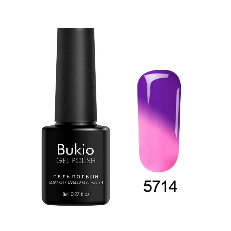 Bukio финишное покрытие для ногтей термолак изменение температуры УФ-гель для ногтей полуперманентные гелевые краски для ногтей искусство - Цвет: 5714