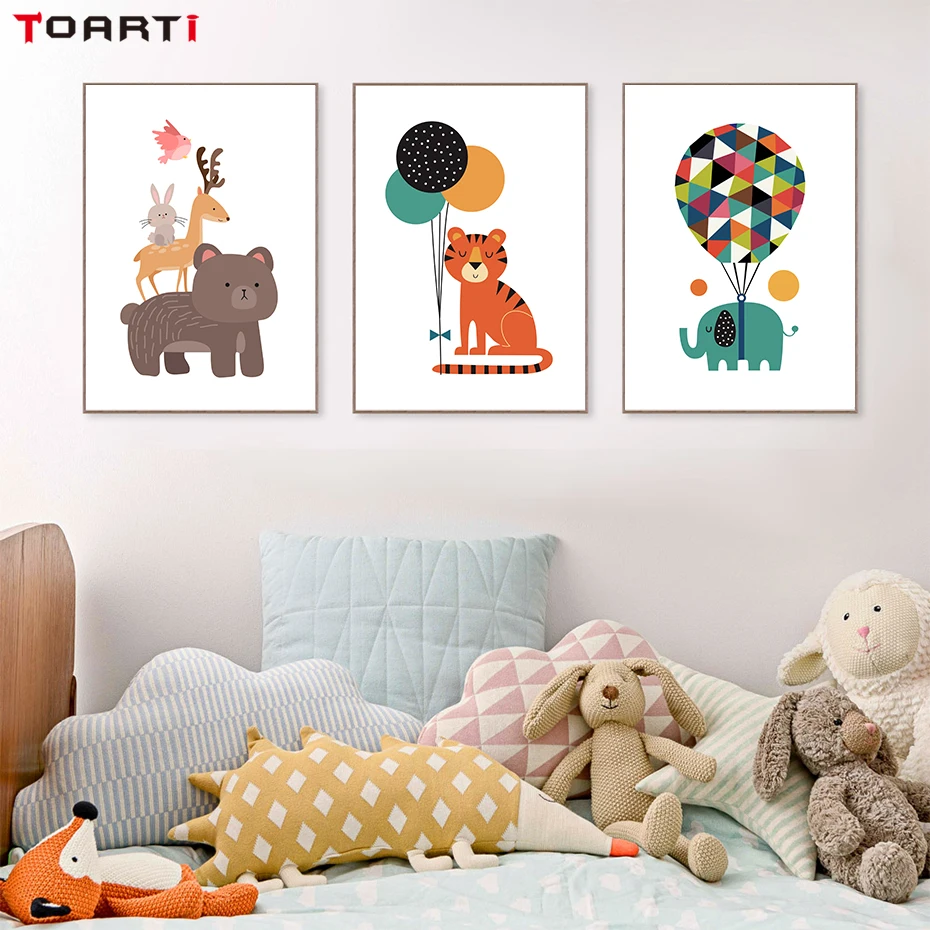 Cartoon Animals Canvas Painting  (3)