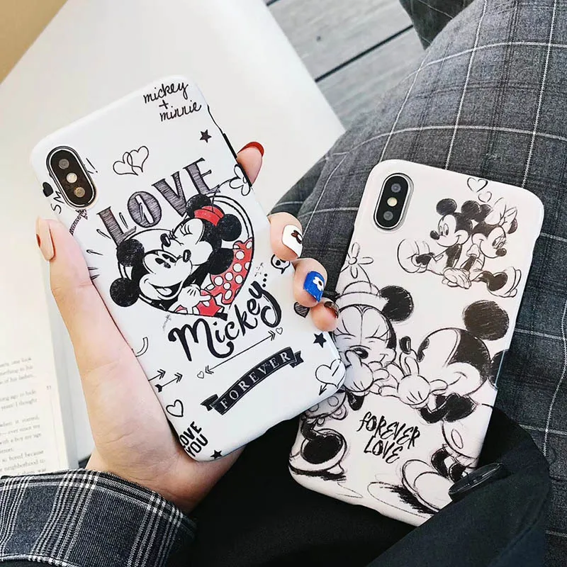 

Cartoon Mickey Minnie Case For iPhone11 11p max 7 7plus 6 6s 8 Plus X XS MAX XR cases Soft Silicone capa coque Fundas