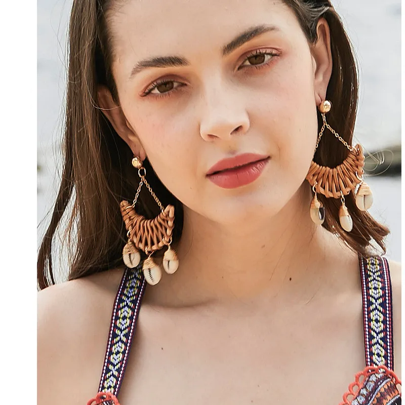 Elegant Shell Alloy Drop Earrings Cute Chic Statement Dangle Earrings for Women Wedding Party Gifts Irregular Jewelry ET109 (6)
