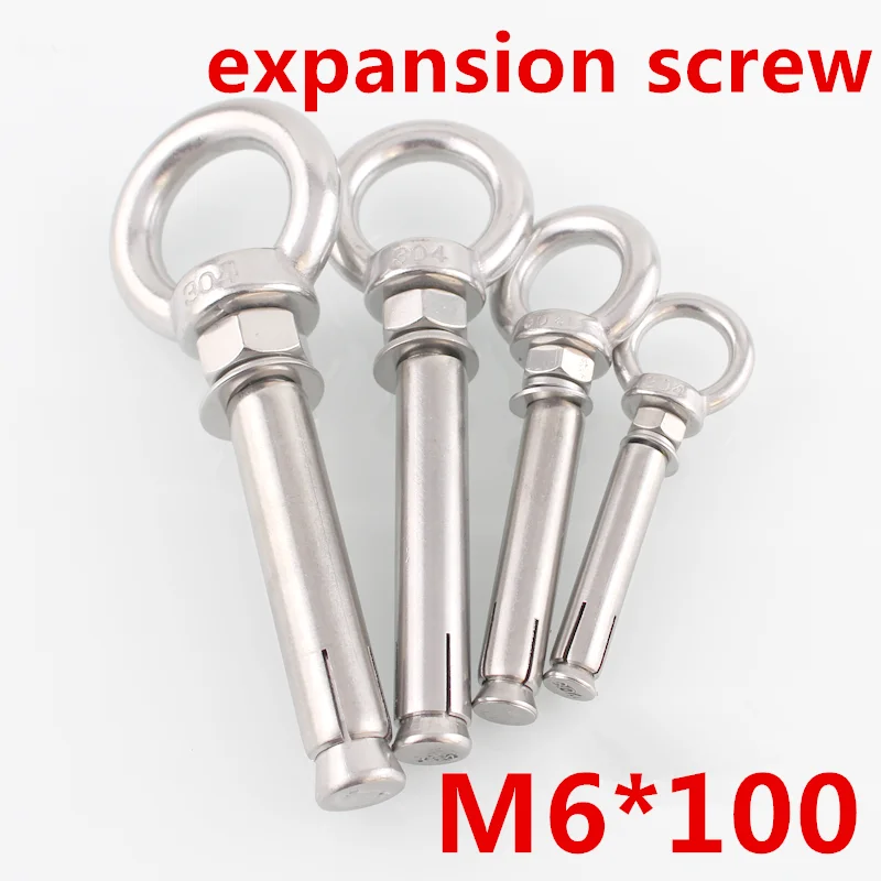 5PC M6 x 100mm Stainless steel expansion screw rings Expansion Bolts Ringin Bolts from Home