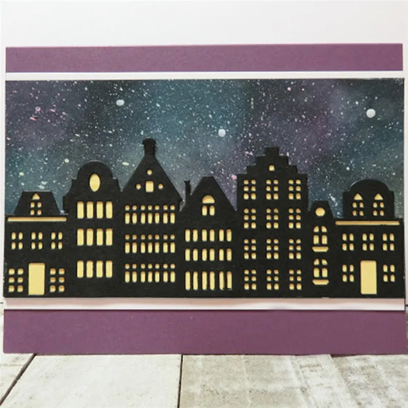 

Naifumodo Hollow Architecture Metal Cutting Dies Buildings Dies Scrapbooking DIY Embossing Craft Dies Card Making New 2019