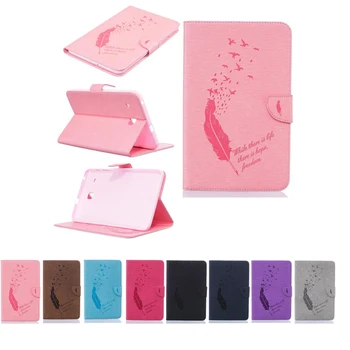

For Samsung Galaxy Tab E 8.0 T377 Case Fashion Feather Print Flip PU Leather Case Cover for Samsung Galaxy Tab E T377