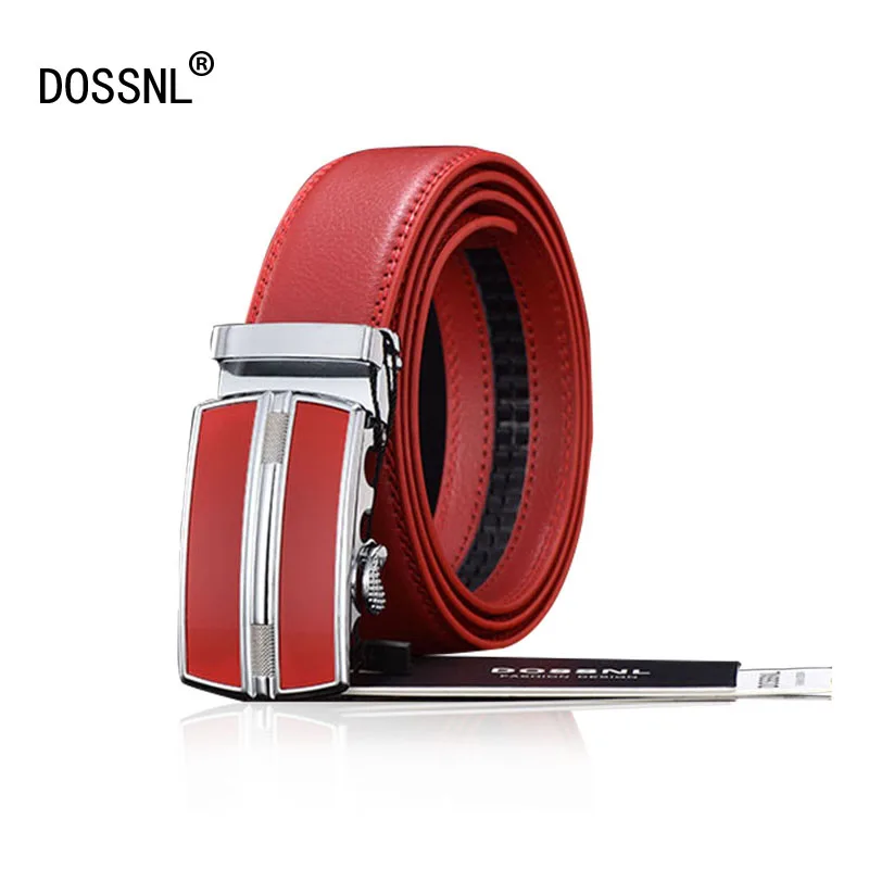 

DOSSNL Fashion Designers Men Alloy Automatic Buckle Leather Luxury Belts Business Male Girdle Men Waistband Ceinture Homme A026