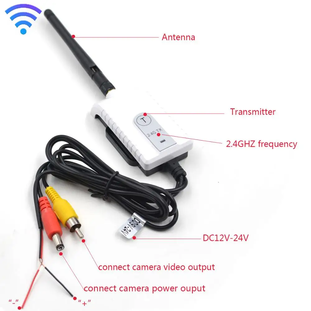 2,4 Ghz грузовик/автобус Автомобильная камера беспроводной передатчик и приемник комплект Автомобильная камера заднего вида Беспроводная проводка для всех RCA видео