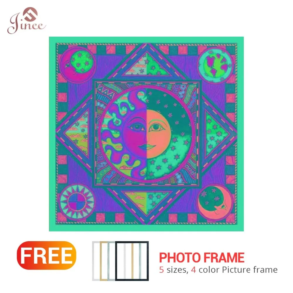 

Moon Sun Diamond Painting Plant Landscape Modern Pattern DIY 5D Full Drill Cross Stitch Kits Crystal Arts Wall Framed Decor