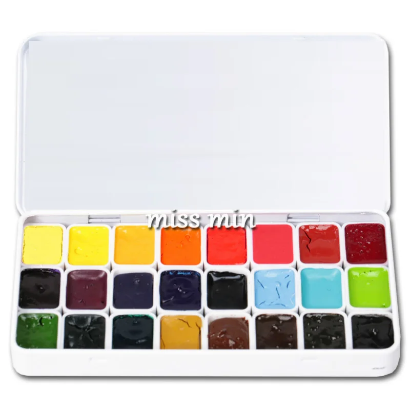Günstig 24 farbe aquarell malen candy farbe neue farbe basis farbe aquarela kunst liefert anfänger 0,8 ml mini eisen box verpackung verf