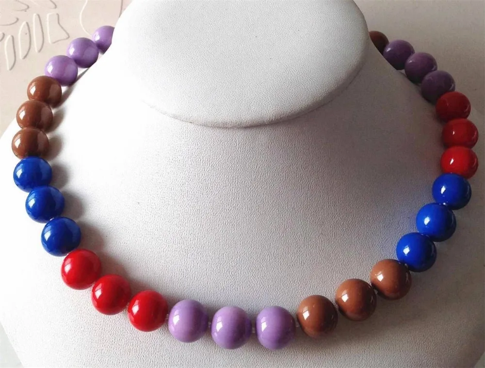

N3478 colored 12mm sea shells noble pearl necklace 18' 28% Discount NEW