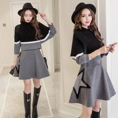 Qualité dark xl Femmes Chandail Supérieure Ensemble Ensembles Chauve Green Manches Minijupe De Noir 2 Pull Automne 2019 D'hiver Tricoté Assortis Pièces S souris Gris 5RxwBB