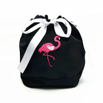

M507 2017 Hot New Summer Women Bag Waterproof Nylon Mini Bucket Bag Ribbon Flamingo Silk Ribbon Shoulder Messenger Bag Lady Love