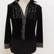 Новые мужские костюмы для латинских танцев ожерелья для танцев Senior Stones с длинными рукавами рубашка для латинских танцев для мужчин латинские танцевальные рубашки S-4XL