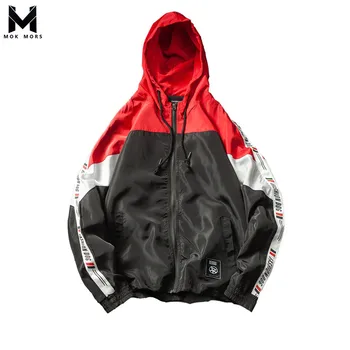 

Autumn Men's New High Street Casual Hip Hop Hood Loose Men Jacket Fashion Brand Wild High Quality Long Sleeve Mens Jacket