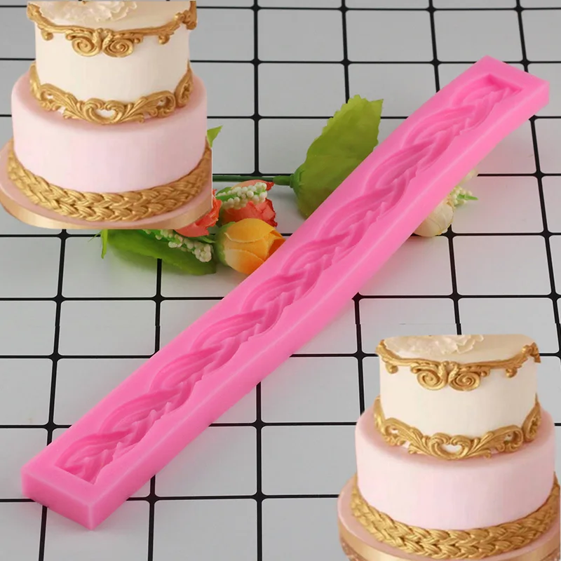 Long Rope 3D Cake Border Silicone Mold Fondant Cake Decorating Tools