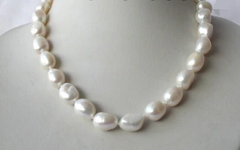 

AA 001967 stunning big baroque white freshwater cultured pearl necklace