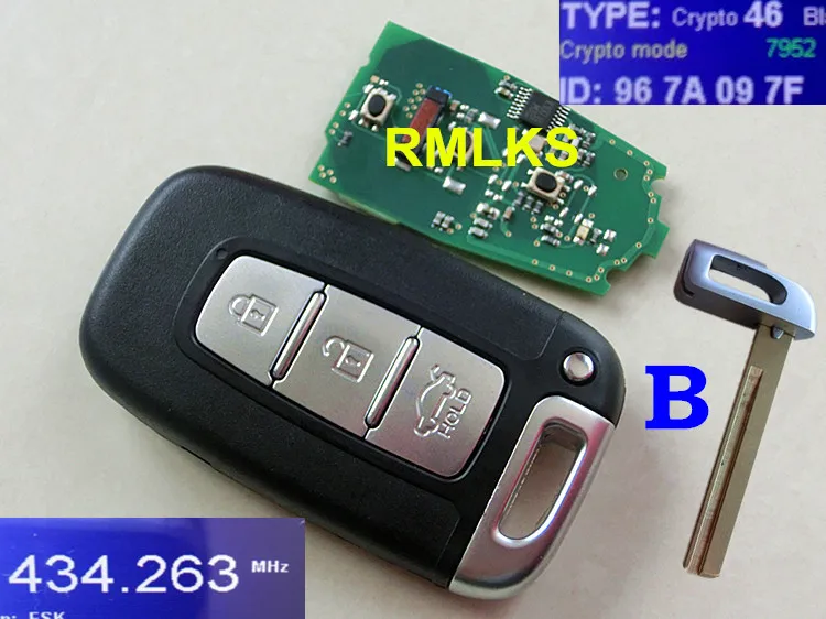 RMLKS Автомобильный Дистанционный умный ключ подходит для hyundai I30 I45 Ix35 Genesis, Equus Veloster Tucson Sonata, elantra
