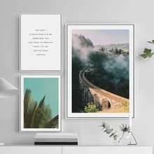 Plants Nordic Style Forest Canvas Painting Poster Wall Art Pictures Road For Living Room Leaf Picture Prints Landscape Unframed