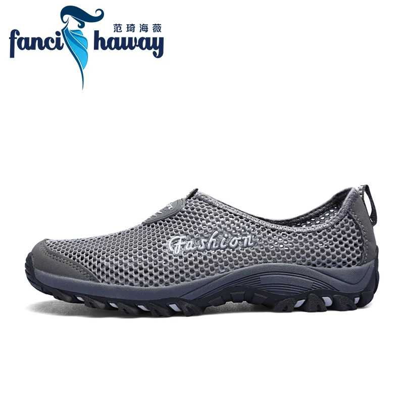 

FANCIHAWAY New Arrvial Men Breathable Tactical Hiking Shoes Slip-on Outside Sport Shoes Mesh Upper Climbing Lightweight Shoes