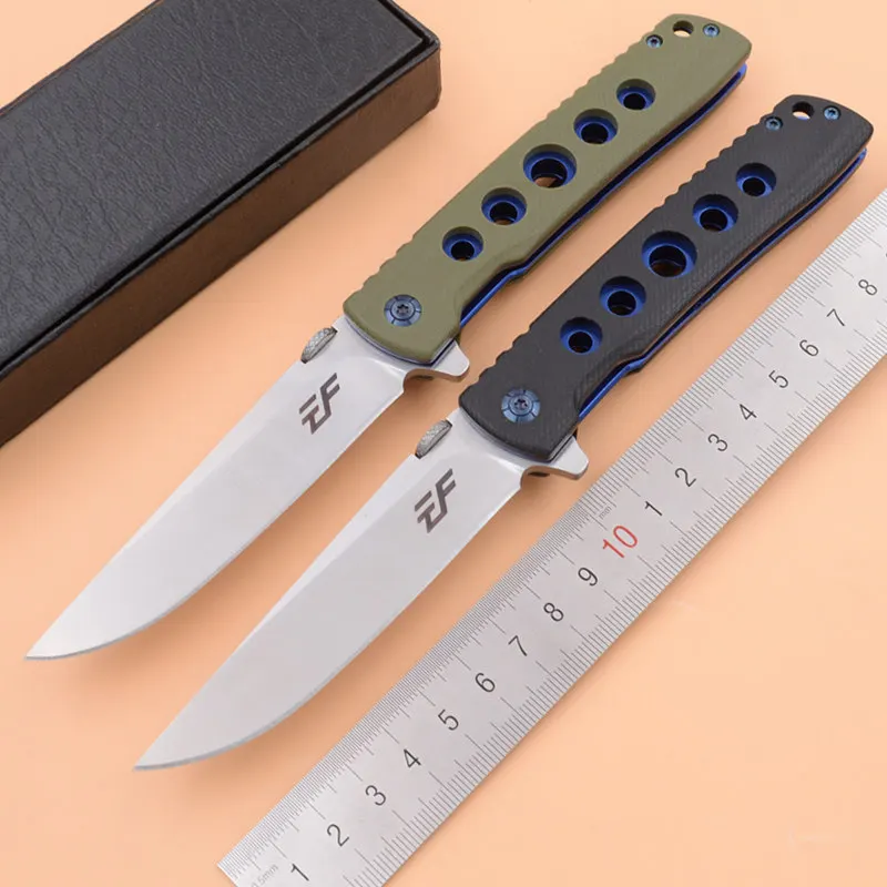 

Eafengrow Made 1964 Flipper folding bearing D2 blade G10 Steel handle outdoor camping hunt pocket fruit EDC tool kitchen knife