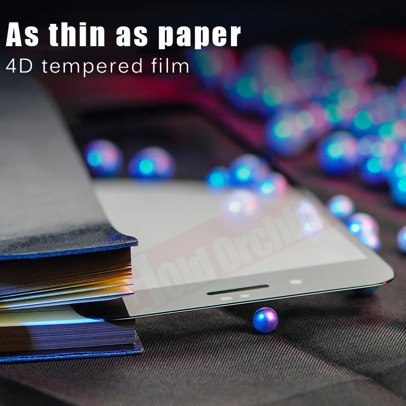 Золотая Орхидея 4D полное покрытие Край Закаленное стекло для iPhone 7 8 Plus Защита