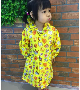 

Children Conjoined Raincoat Rainware Kindergarten Student Rain Cape Cartoon Bread Superman Pattern Child Rainware Eco-friendly