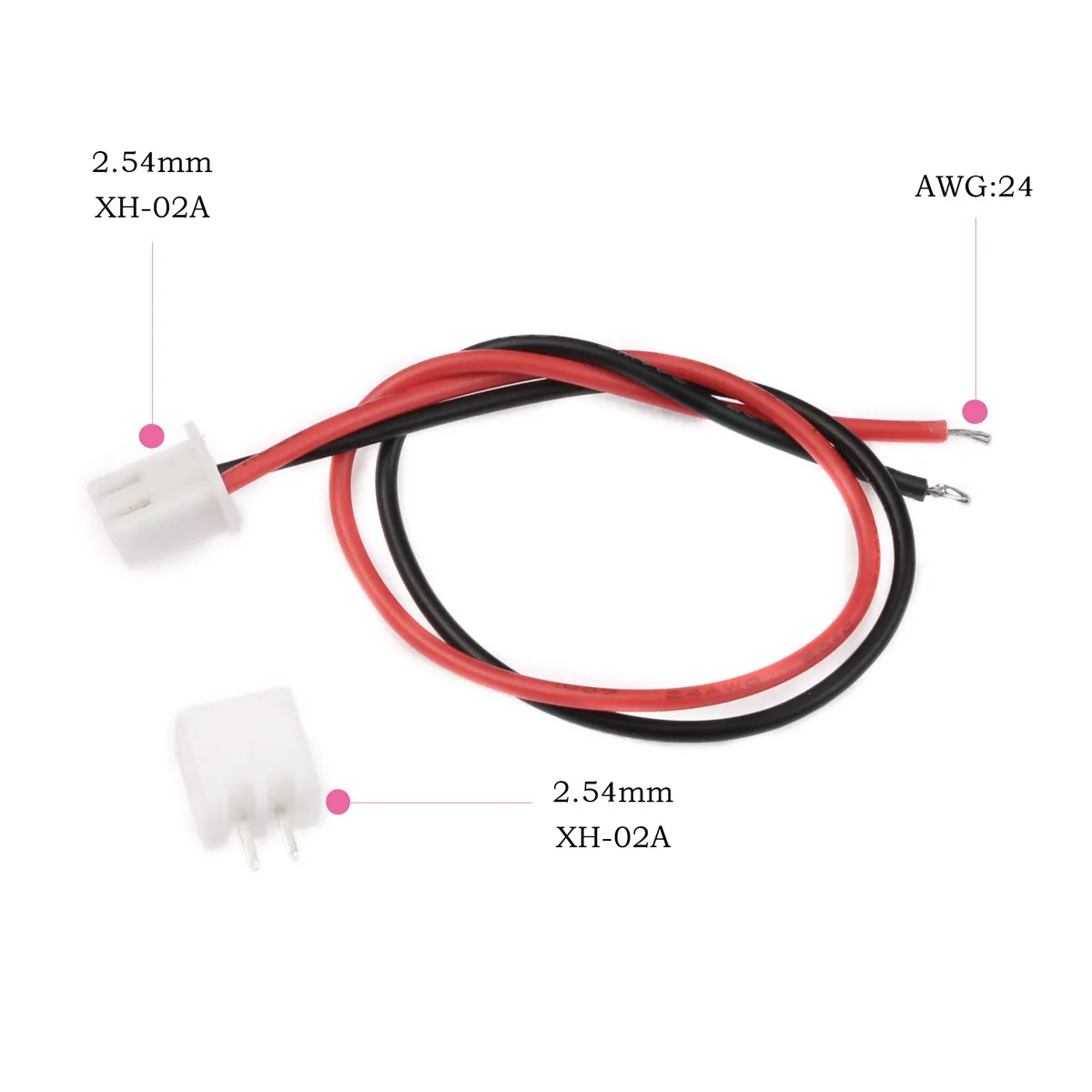 2 Pin JST разъем XH Разъем 10 комплектов Mini Micro 2,54 мм с 24AWG провода, кабели 150 мм Длина Pin разъемы и клеммы для проводов