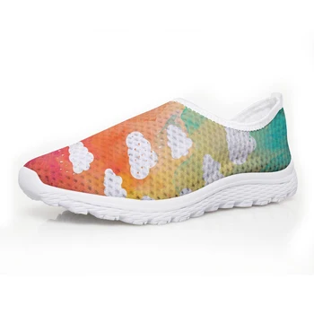 

NOISYDESIGNS Colorful Clouds Printed Female flat Mesh Shoes Beach Women Loafers Shoes Slip-on Women Casual Summer Shoes Girls