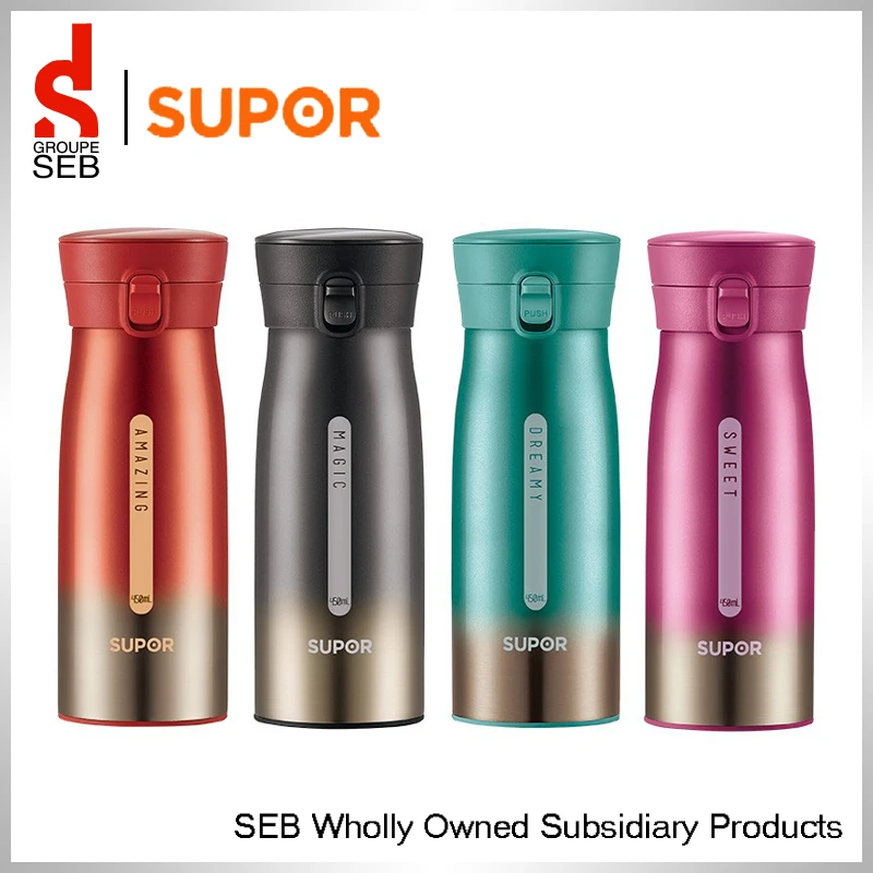 Supor Chinese Stainless Steel Vacuum Flask Easy Take Water Bottlein