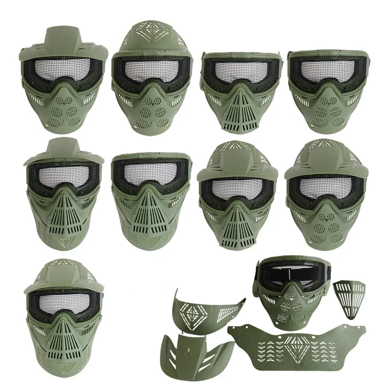 Тактическая Полнолицевая пейнтбольная маска металлические стальные сетчатые очки маска охотничья стрельба игровой, военный армейский воздушные маски