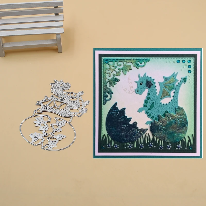 

Dragon and egg Metal Cutting Dies Stencils for DIY Scrapbook Photo Album Paper Card Decorative Craft Embossing Die 2019 new