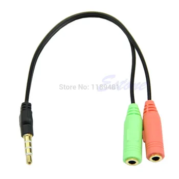 

PC Headset To Smartphone Adapter Dual 3.5mm Female to 3.5mm Male Splitter Cable