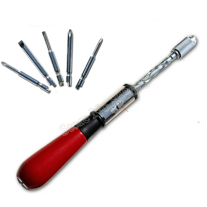 

350MM Spiral Screw Driver Hand Pressing Ratchet Screwdriver with Slotted PH Screwdriver Bits