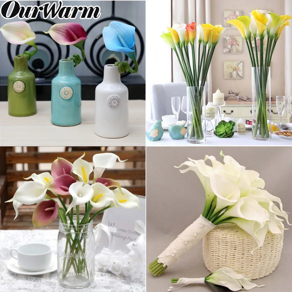 OurWarm 7 Colors Calla Lily Real Touch Artificial Flower Wreaths
