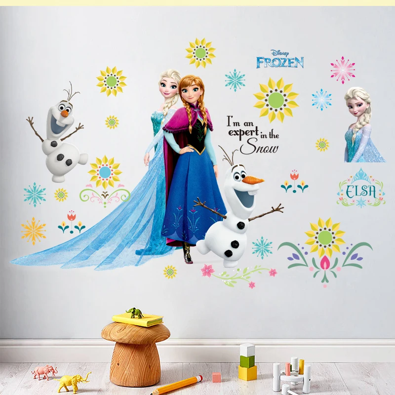 

Cartoon Kids DIY Wall Sticker Frozen Princess Anna And Aisha Puzzle Children Room Decoration PVC Pegatinas Autocollant Enfant