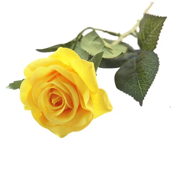 

Practical Boutique Artificial Rose Flowers Wedding Bouquet Bridal Decoration Bundles - 12pcs (Yellow)