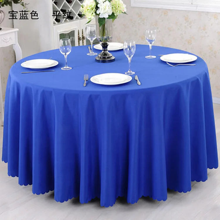 3pcs Royal Blue 108'' Plain Round 100 Polyester Table Cloths Wedding